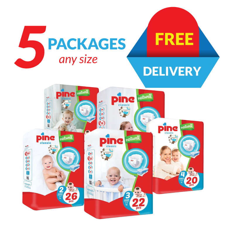 package5 Pine Classic Diapers in Jordan